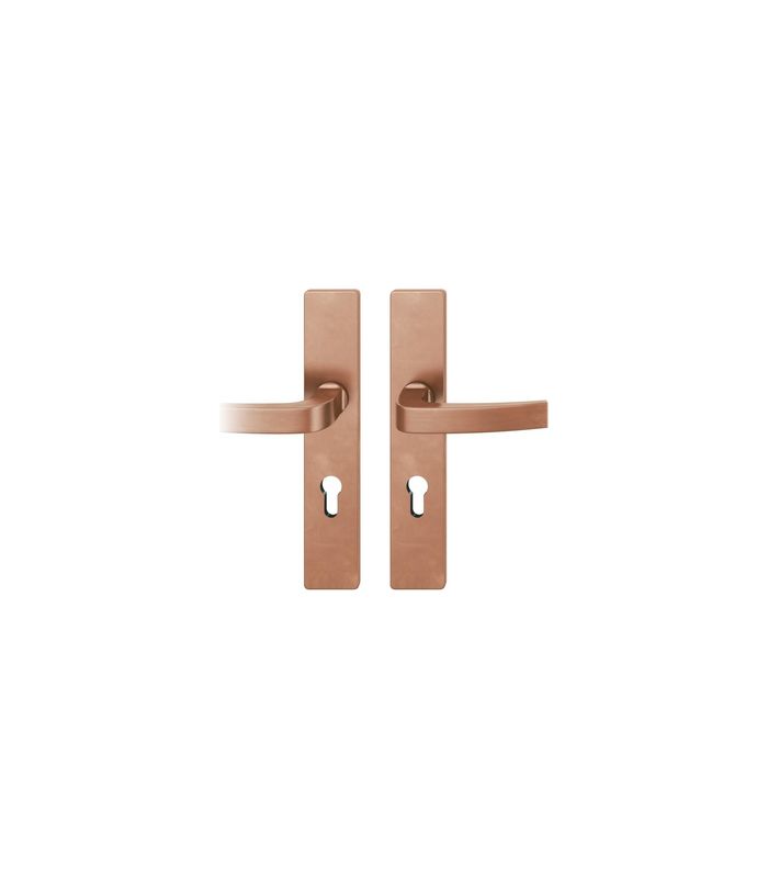 Drückergarnitur 72 1163 LS eck,PZ72/8,DR,h-bronze,TS 39-48
