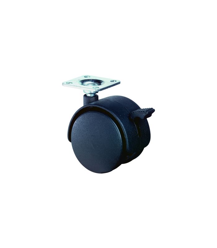 Kunststoff -Doppelrolle 50mm F8542x42mm Platte mit Festst. F85.050.PL