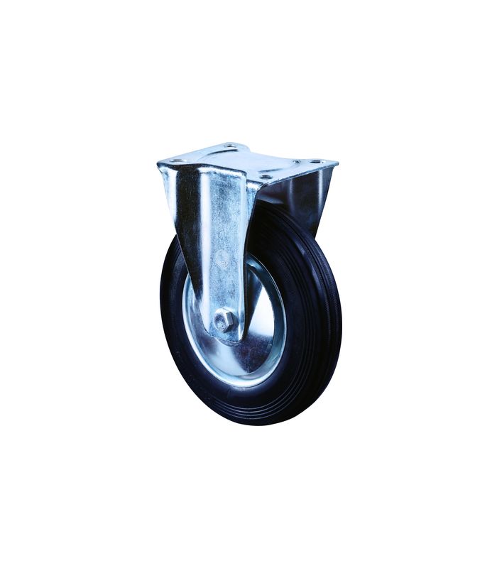 Bockrolle 200mm L410.B55 Platte, Gummi schwarz, RL L410.B55.201