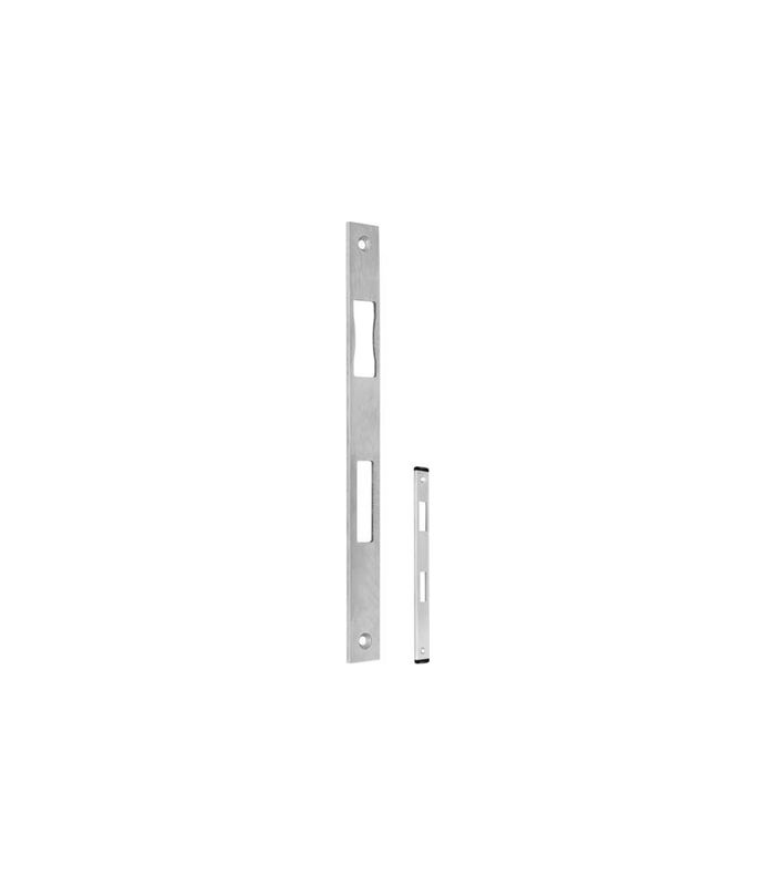 BKS Flachschließblech B 9000,24x270 kantig, Fallenausschnitt 14mm, mit Riegelausschnitt, edelstahl