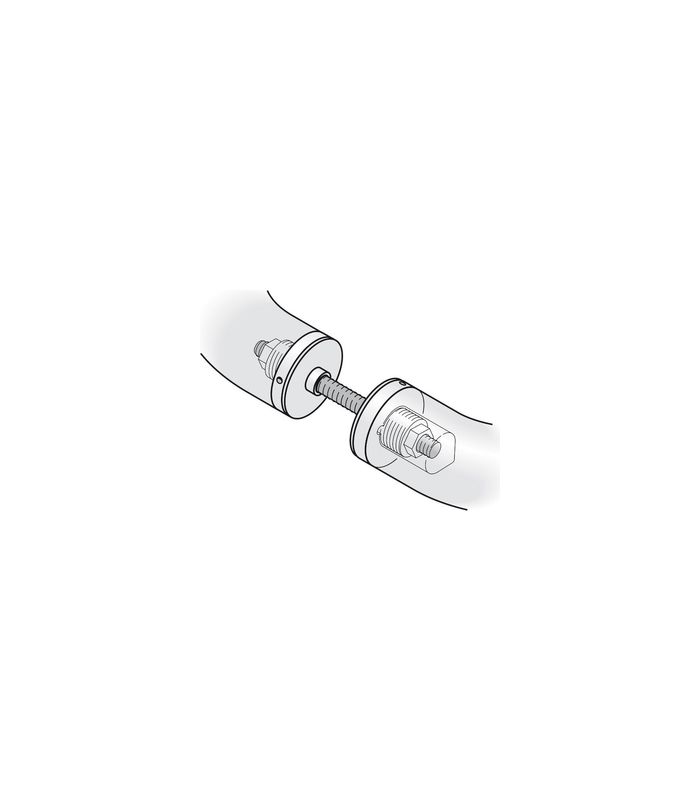 FSB Stoßgriff-Befestigung 05 0580, paarweise, für Griffmaß 25-40mm, Türstärke min. 95mm, Türstärke maximal 114mm, edelstahl, matt