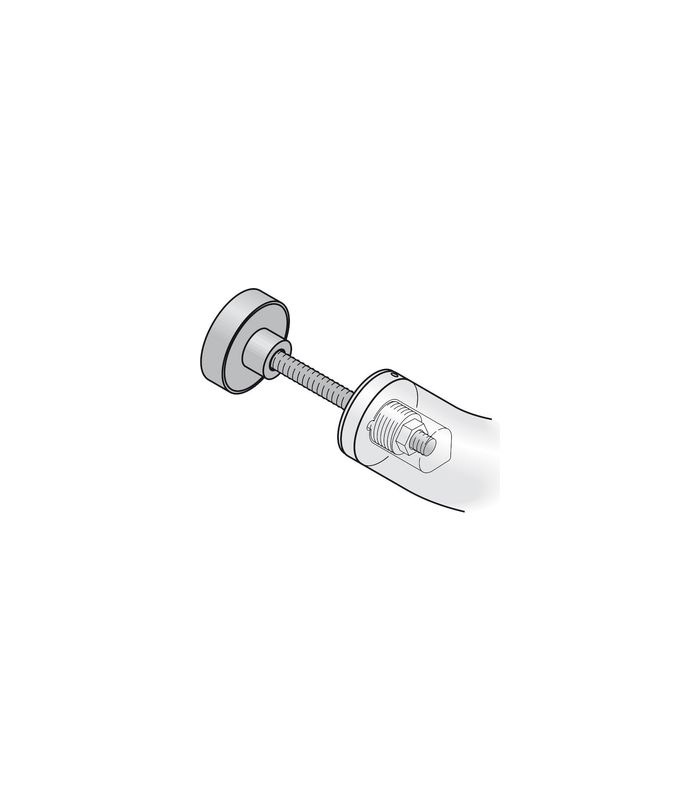 FSB Stoßgriff-Befestigung 05 0580, einseitig, für Griffmaß 35/40mm, Türstärke min. 35mm, Türstärke maximal 44mm, naturfarben, eloxiert