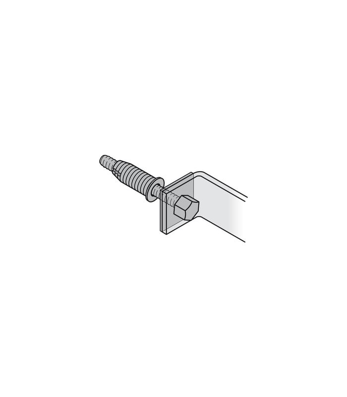 FSB Stoßgriff-Befestigung 05 0585, einseitig, für Griffmaß 25/35/40mm, edelstahl, fein matt, Maß X 10 - 54