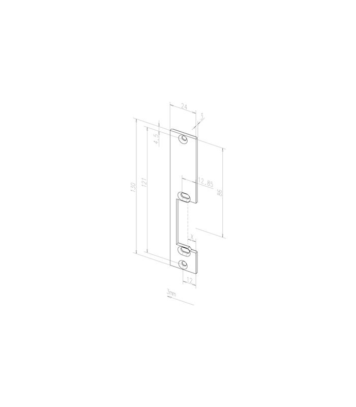 Flachschließblech 152 DR,24x130x3 ktg,staubgrau