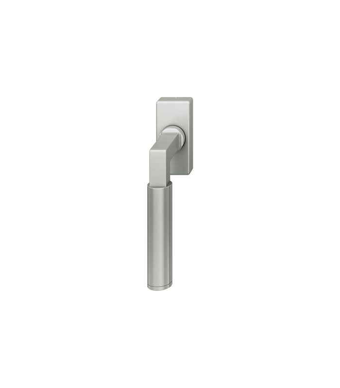 Drehkipp- Fenstergriff 34 1102, mit schmaler eckiger Rosette, Vierkant 7x 24-38, naturfarbig eloxiert