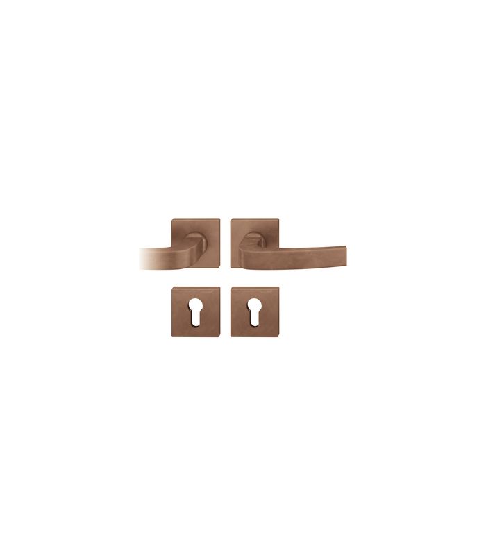 Drückergarnitur 72 1163 Rosette eckig ,PZ,8,DR,h-bronze,TS39-48