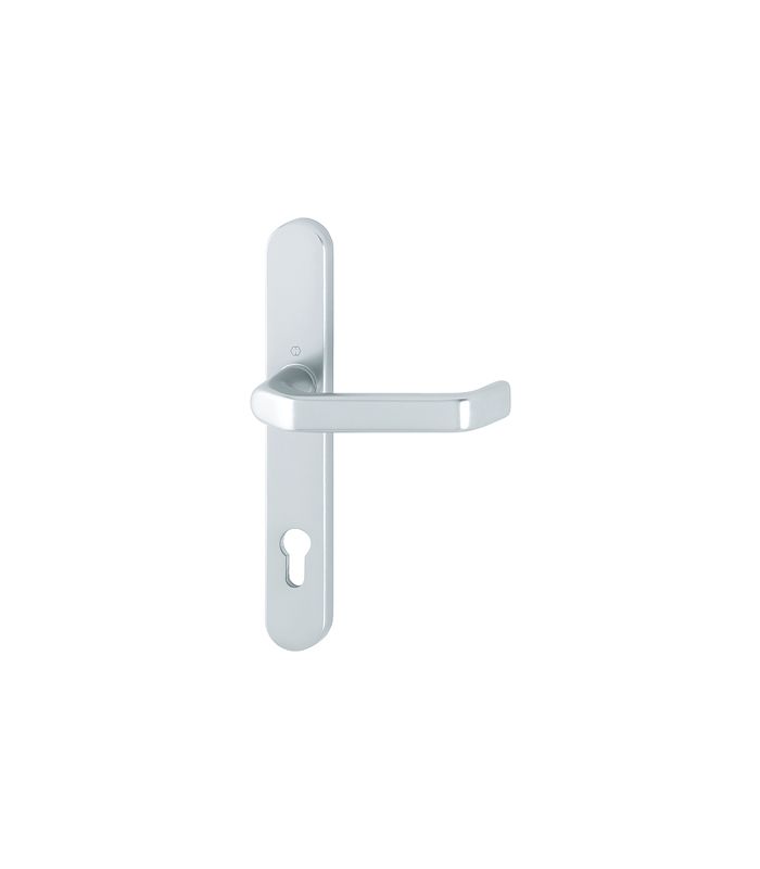 HOPPE Halbgarnitur Liverpool 1313G/3357SN, Langschild, oval, Profilzylinder gelocht, Entfernung 92mm, Vierkant 8mm, Befestigungstechnik ohne Stütznocken, silber, naturfarben, eloxiert