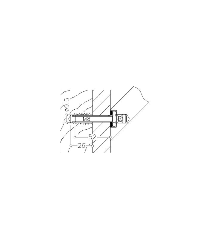 Haustür-Stoßgriff-Befestigung, NT MS 1.3R S, Aufsteckmontage, verzinkt, L 52 mm
