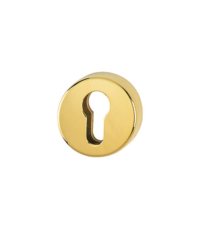 HOPPE Schlüsselrosette E19S, innen, rund, mit Stütznocken, Profilzylinder gelocht, 10mm, messingfarben poliert-Resista®