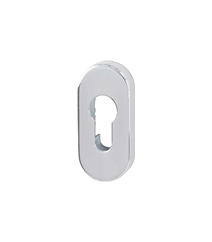 HOPPE Schlüsselrosette M55S, außen/innen, oval, ohne Stütznocken, Profilzylinder gelocht, 8mm, verchromt-Resista
