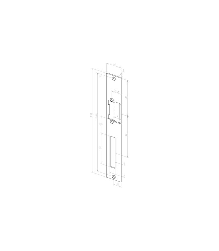 Flachschließblech 033 DR,34x250x2 ktg,staubgrau
