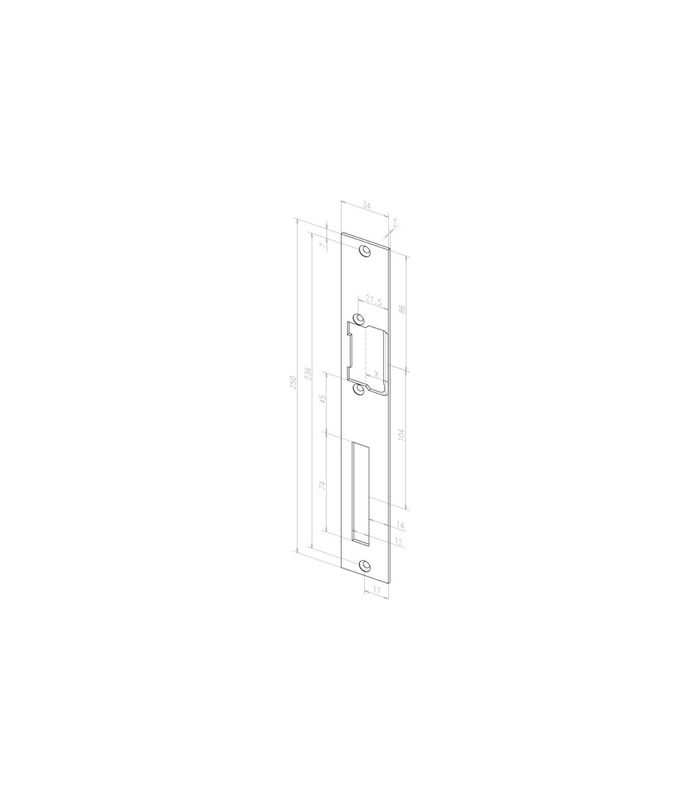 Flachschließblech 034 DR,34x250x2 ktg,staubgrau