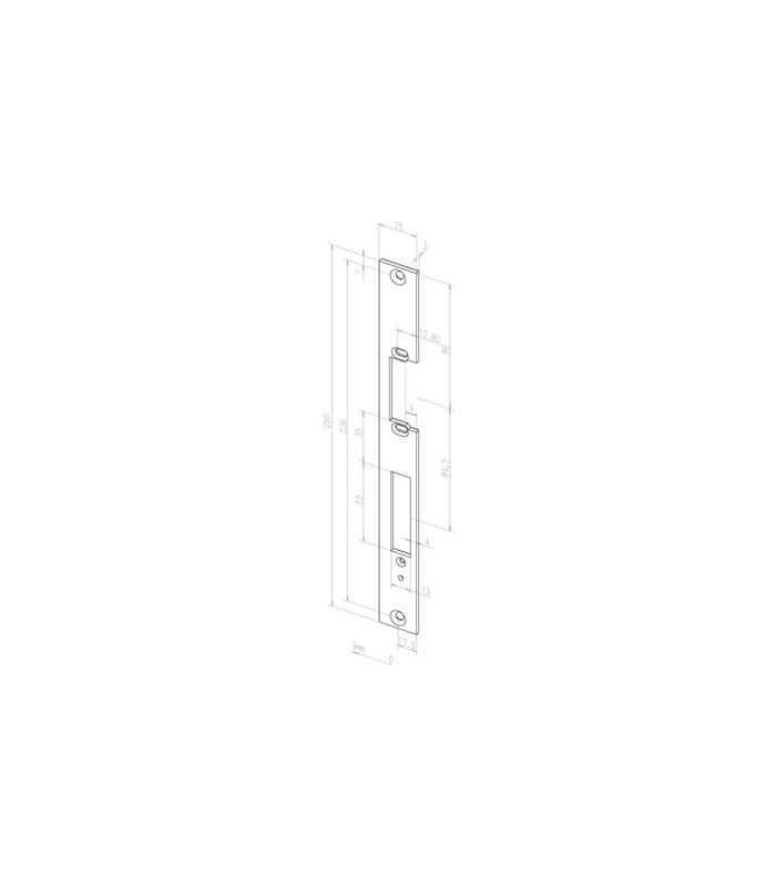 Flachschließblech 054 DR,25x250x3 ktg,staubgrau