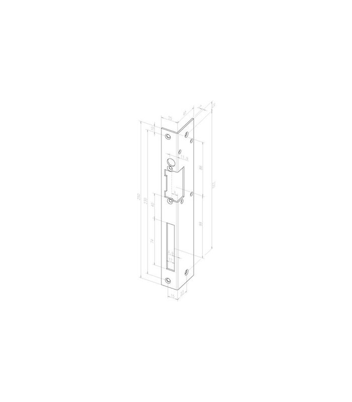 effeff Winkelschließblech 063, DR, 25x250x41 ktg, silberfarben