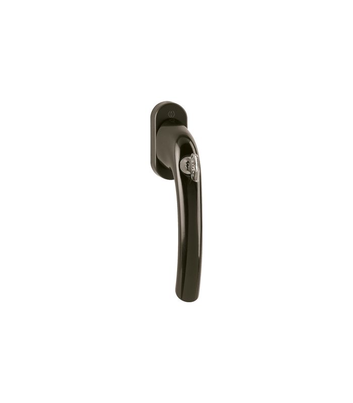 Drehkipp-Fenstergriff, abschließbar, Tôkyô 0710S/U26 100NM, DIN Links-Rechts, 7/35mm, dunkelbraun seidenglänzend beschichtet