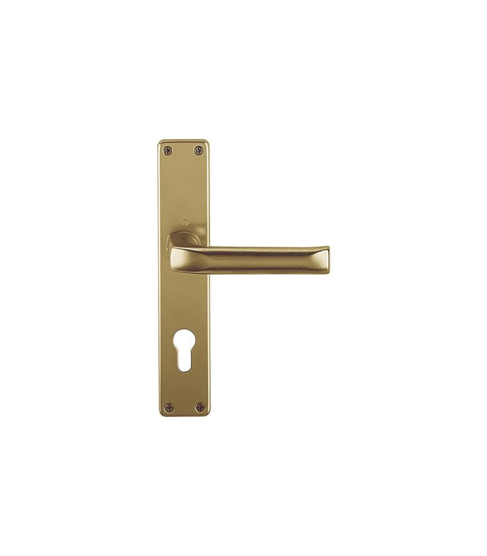 HOPPE Drückergarnitur London 113/202SP, Langschild, eckig, Profilzylinder gelocht, Entfernung 72mm, Vierkant 8mm, Türstärke 37 - 47mm, Befestigungstechnik ohne Stütznocken, braun, bronzefarbig, eloxiert, DIY, VE 24