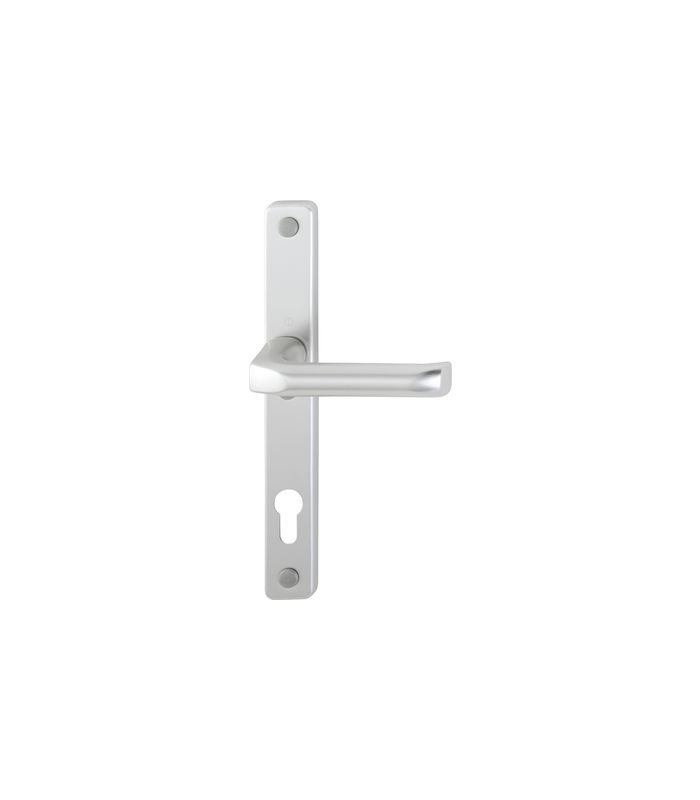 HOPPE Halbgarnitur London 113/2246SN, Langschild, eckig, Profilzylinder gelocht, Entfernung 92mm, Vierkant 8mm, Befestigungstechnik ohne Stütznocken, silber, naturfarben, eloxiert