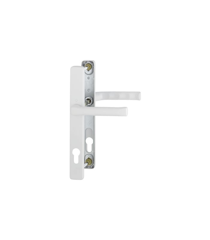HOPPE Drückergarnitur London 113KH/2246/113, Langschild, eckig, Profilzylinder gelocht, Entfernung 92mm, Vierkant 8mm, Türstärke 67 - 72mm, Befestigungstechnik mit Stütznocken, weiß, verkehrsweiß, beschichtet