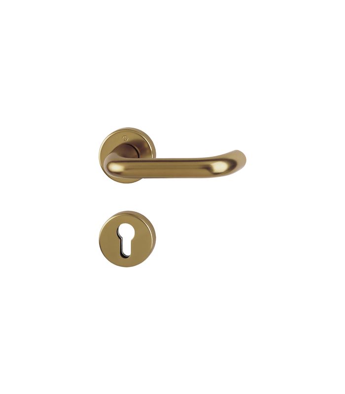 HOPPE Halbgarnitur Paris 138L/42/42S, Rosette, Profilzylinder gelocht, Vierkant 8mm, DIN Links-Rechts, Befestigungstechnik mit Stütznocken, braun, bronzefarben, eloxiert