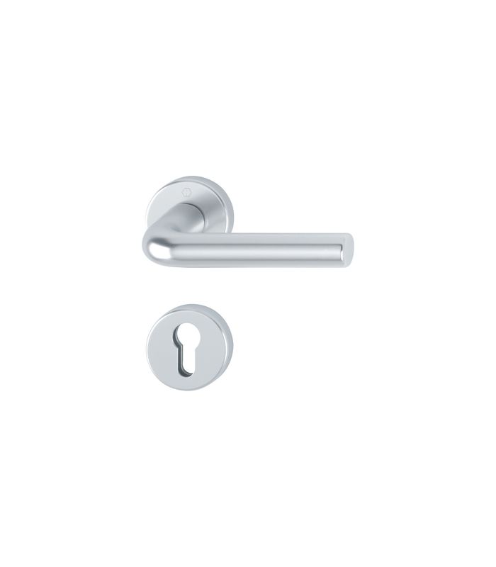 HOPPE Halbgarnitur Bonn 150/42/42S, Rosette, Profilzylinder gelocht, Vierkant 8mm, DIN Links-Rechts, Befestigungstechnik mit Stütznocken, silber, naturfarben, eloxiert