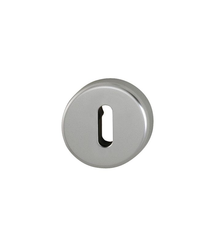 HOPPE Schlüsselrosettenpaar 42KVS, außen/innen, rund, mit Stütznocken, Buntbart gelocht, 9mm, Türstärke min. 37mm, Türstärke maximal 42mm, stahlfarbig, eloxiert