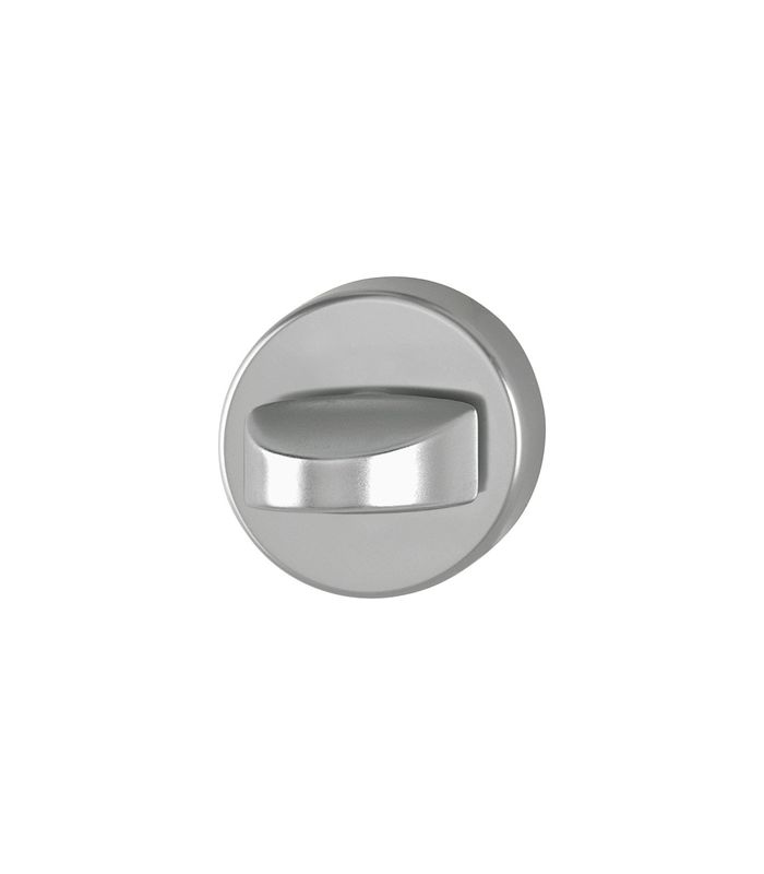 HOPPE Schlüsselrosettenpaar 42KVS, außen/innen, rund, mit Stütznocken, WC Schlitzkopf, 9mm, Türstärke min. 37mm, Türstärke maximal 42mm, stahlfarbig, eloxiert