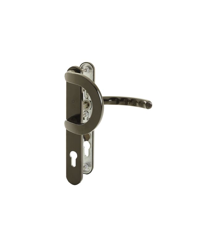 HOPPE Wechselgarnitur Luxembourg 513G/3357N/1500, Langschild, oval, Profilzylinder gelocht, Entfernung 92mm, Vierkant 8mm, Türstärke 67 - 72mm, Befestigungstechnik mit Stütznocken, braun, dunkelbraun seidenglänzend beschichtet