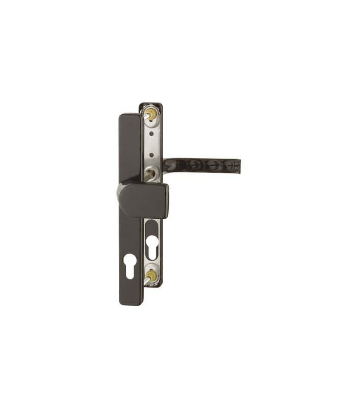 HOPPE Wechselgarnitur London 78G/2246/113, Langschild, eckig, Profilzylinder gelocht, Entfernung 92mm, Vierkant 8mm, Türstärke 67 - 72mm, Befestigungstechnik mit Stütznocken, braun, dunkelbraun seidenglänzend beschichtet