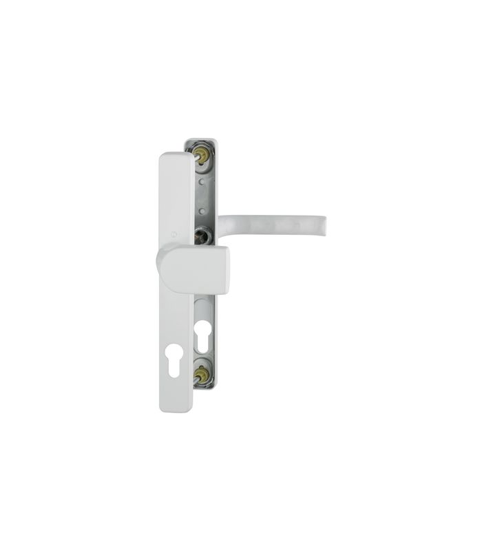 HOPPE Wechselgarnitur London 78G/2246/113, Langschild, eckig, Profilzylinder gelocht, Entfernung 92mm, Vierkant 8mm, Türstärke 67 - 72mm, Befestigungstechnik mit Stütznocken, weiß, verkehrsweiß, beschichtet