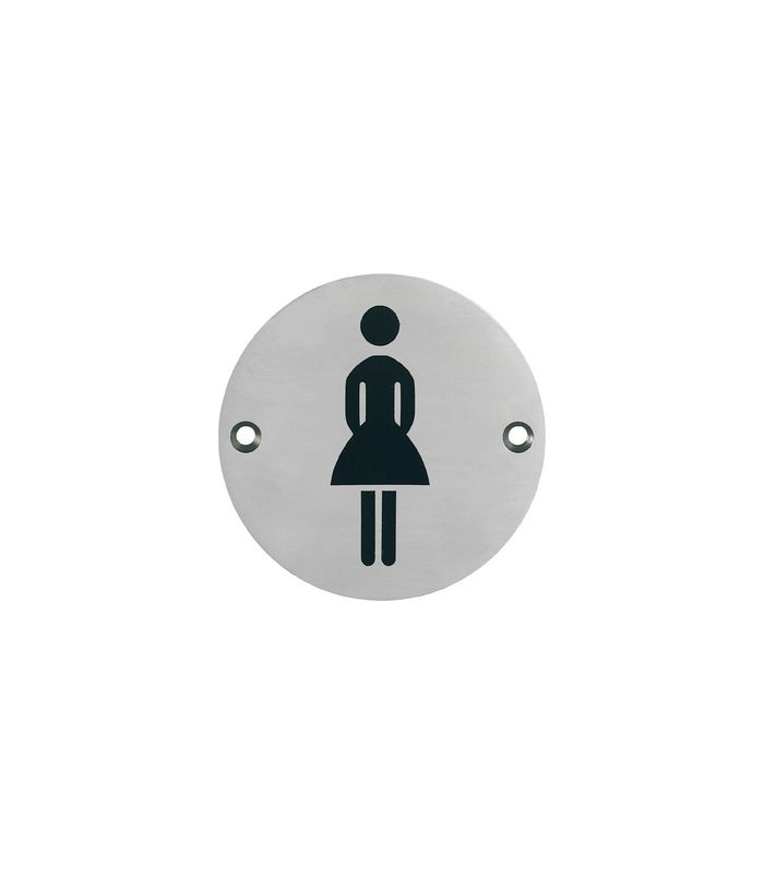 Objekttür- Hinweisschild, E664 Damen WC, edelstahl matt