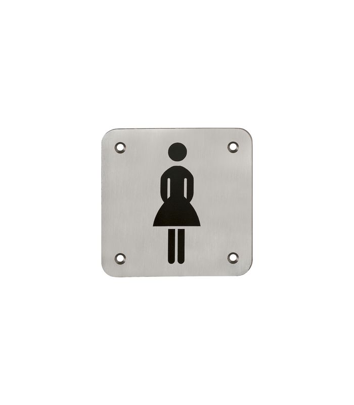 Objekttür- Hinweisschild, E665 Damen WC, edelstahl matt