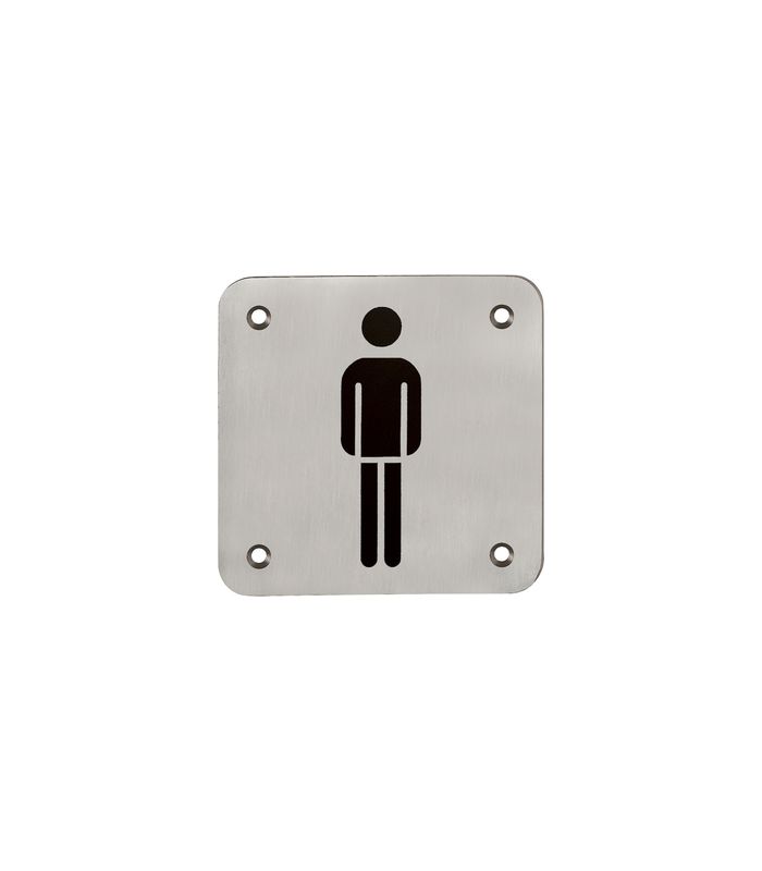 Objekttür- Hinweisschild, E665 Herren WC, edelstahl matt