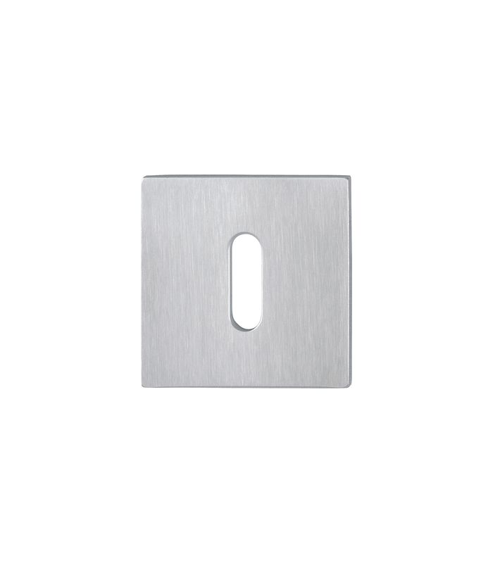 HOPPE Schlüsselrosettenpaar E848S-SK, außen/innen, eckig, ohne Stütznocken, Buntbart gelocht, Höhe 2mm, grau, edelstahl matt, DIY