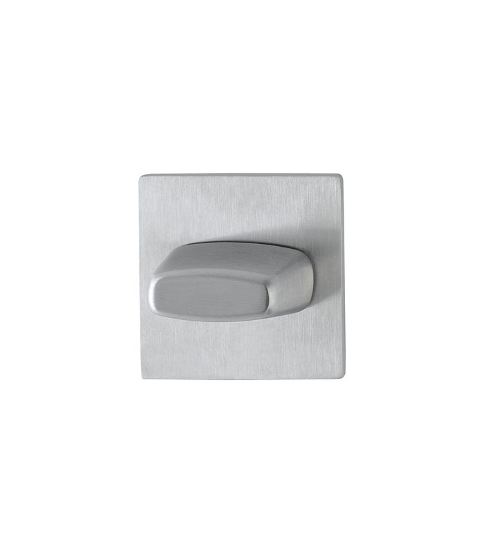 HOPPE Schlüsselrosettenpaar E848S-SK, außen/innen, eckig, ohne Stütznocken, WC Schlitzkopf, Höhe 2mm, Türstärke min. 35mm, Türstärke maximal 45mm, grau, edelstahl matt, DIY