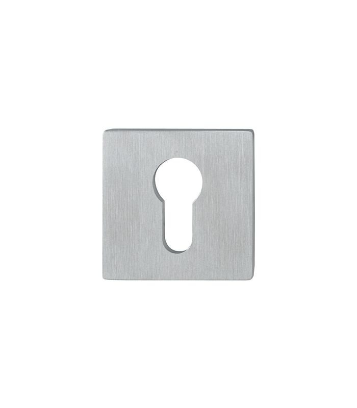 HOPPE Schlüsselrosettenpaar E848S-SK, außen/innen, eckig, ohne Stütznocken, Profilzylinder gelocht, Höhe 2mm, grau, edelstahl matt, DIY