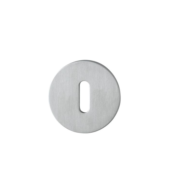 HOPPE Schlüsselrosettenpaar E849S-SK, außen/innen, rund, ohne Stütznocken, Buntbart gelocht, Höhe 2mm, grau, edelstahl matt, DIY