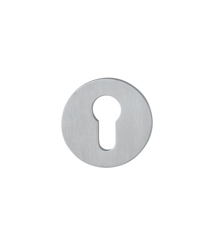 HOPPE Schlüsselrosettenpaar E849S-SK, außen/innen, rund, ohne Stütznocken, Profilzylinder gelocht, Höhe 2mm, grau, edelstahl matt, DIY