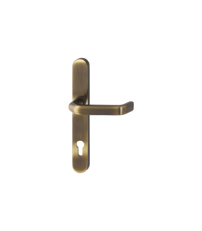 HOPPE Halbgarnitur Liverpool M1313G/3357SN, Langschild, oval, Profilzylinder gelocht, Entfernung 92mm, Vierkant 8mm, Befestigungstechnik ohne Stütznocken, braun, messing brüniert