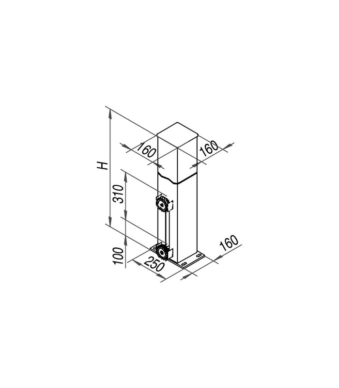 Schiebetor-Zahnstangenantrieb, 230V, ZA 600 S, mit 2-Kanal Handsender, Aluminium