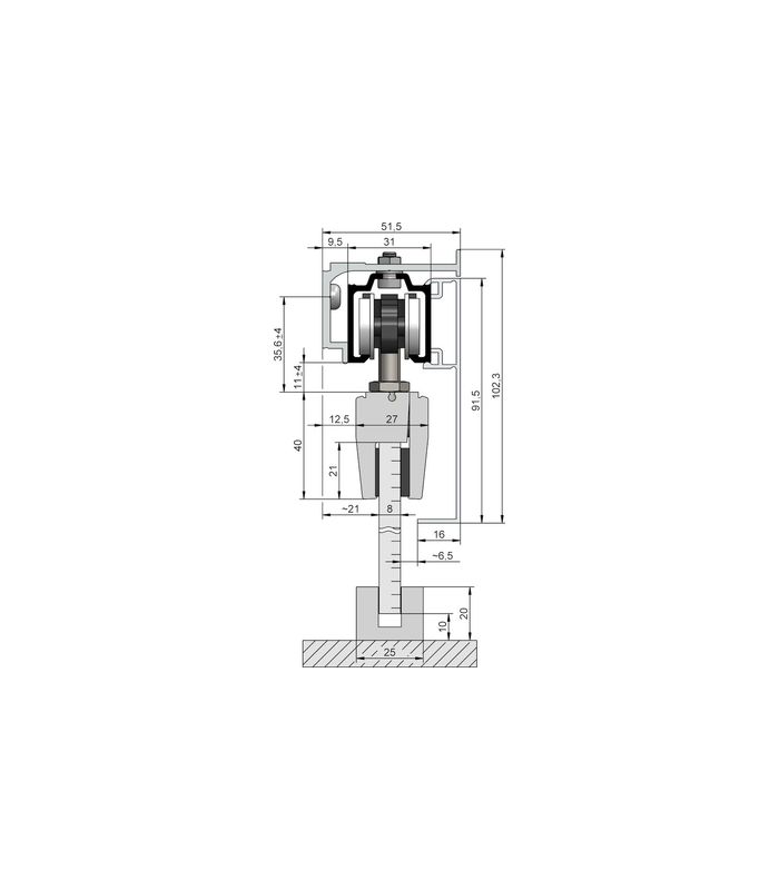 OT-Abdeckkappe, für Montageschiene, Aluminium, edelstahloptik eloxiert