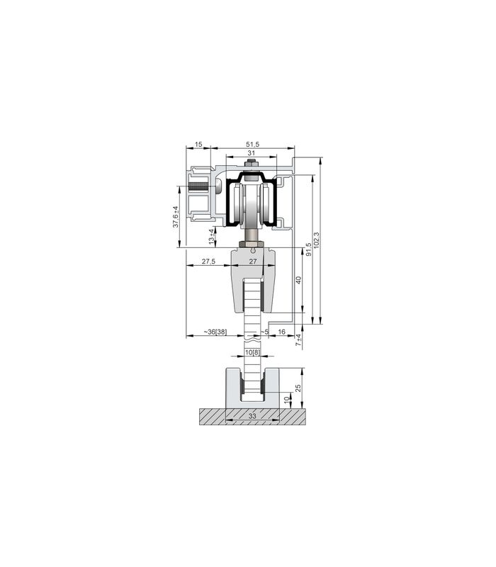 OT-Abdeckkappe, für Montageschiene, Aluminium, edelstahloptik eloxiert