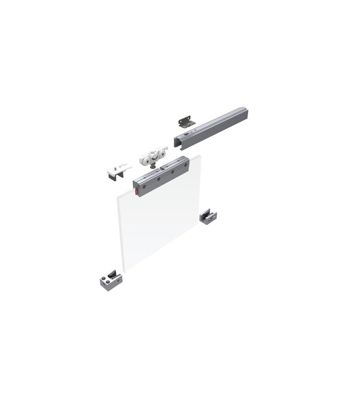 Schiebetürbeschlag,ohne Laufschiene 73,einflügelig für 8/10mm ESG, bis 80 kg