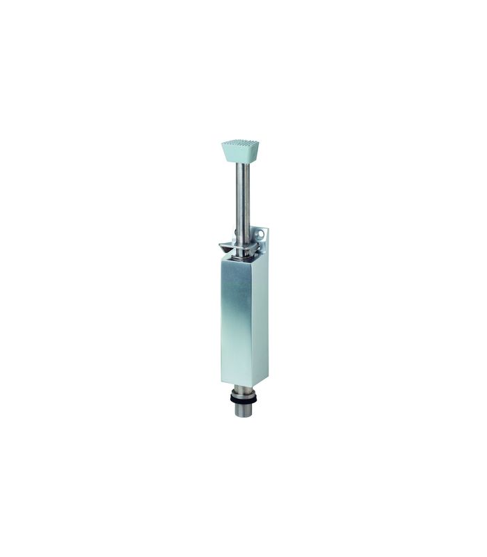 OT-Türfeststeller, mit Tretbolzen, Hub 120mm, 1042, messingfarbig eloxiert