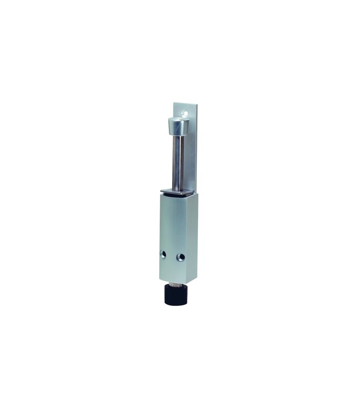 OT-Türfeststeller, mit Tretbolzen, Hub 120mm, 1227, schwarz einbrennlackiert