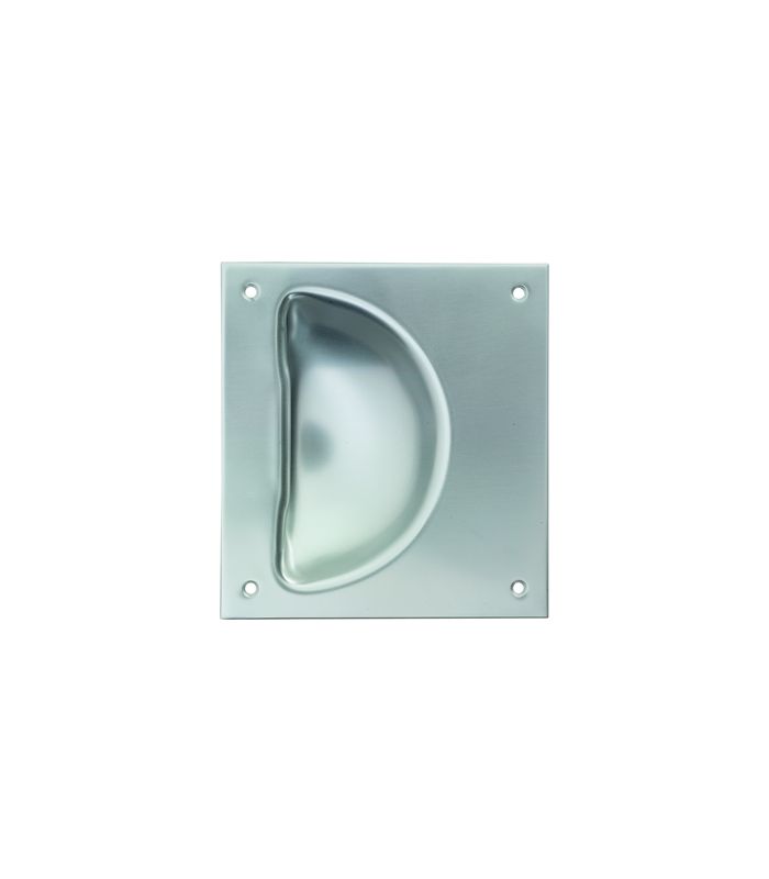 OT-Schiebetürmuschel, 5205, ohne Lochung, eckig, Aluminium, silberfarbig eloxiert