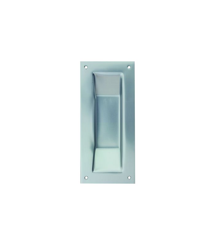 OT-Schiebetürmuschel, 5207, ohne Lochung, eckig, Aluminium, messingfarbig eloxiert