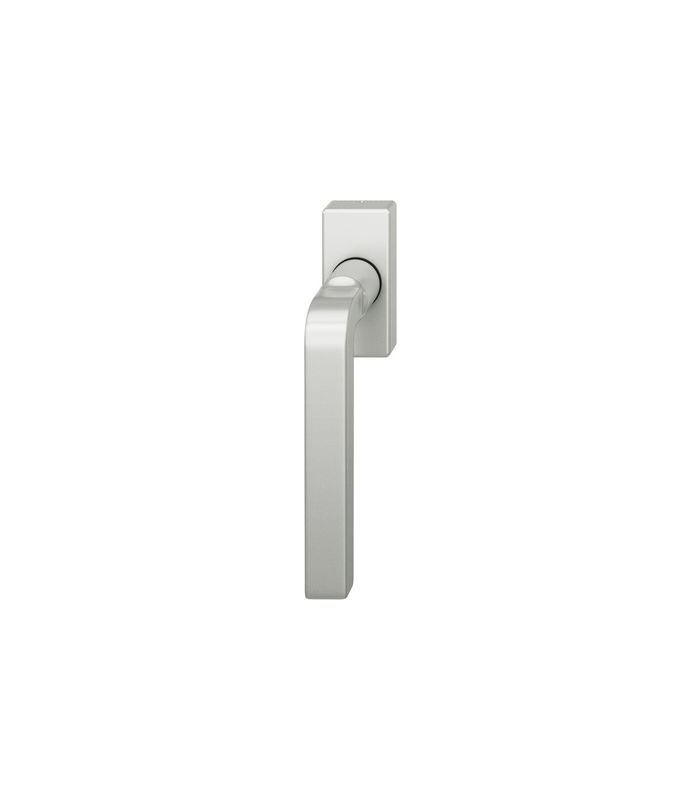 Drehkipp- Fenstergriff 34 1004, mit schmaler eckiger Rosette, Vierkant 7x 24-38, naturfarbig eloxiert
