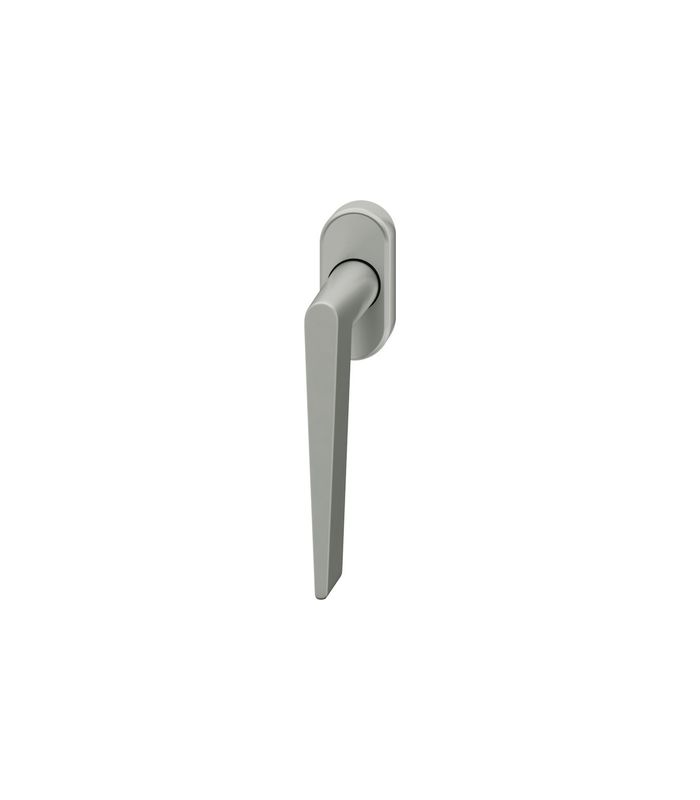 Drehkipp- Fenstergriff 34 1005, mit ovaler schmaler Rosette, Vierkant 7x 24-38, naturfarbig eloxiert