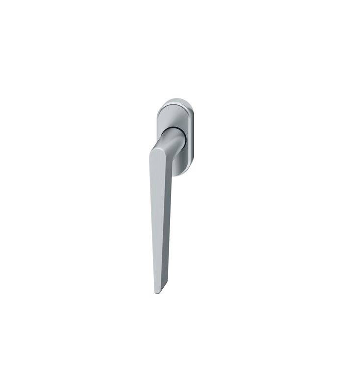 Drehkipp- Fenstergriff 34 1005, mit ovaler schmaler Rosette, Vierkant 7x 24-38, edelstahl fein matt