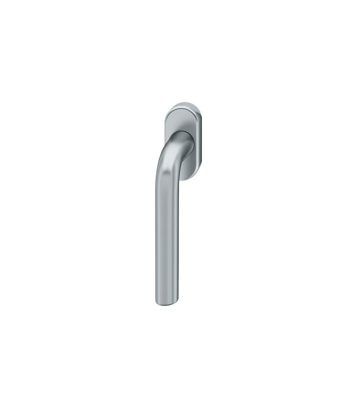 Drehkipp- Fenstergriff 34 1075, mit ovaler schmaler Rosette, Vierkant 7x 24-38, edelstahl fein matt
